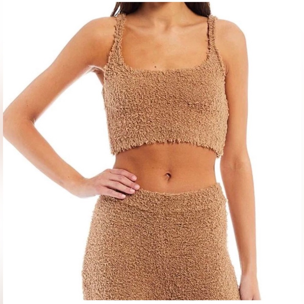 Gianni Bini Hannah Teddy Scoop Neck Crop Tank Top XL
